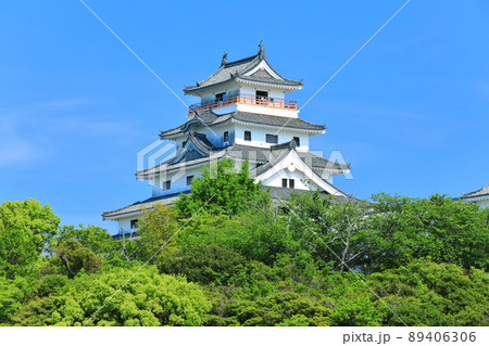 【佐賀県】晴天下の唐津城天守閣 89406306