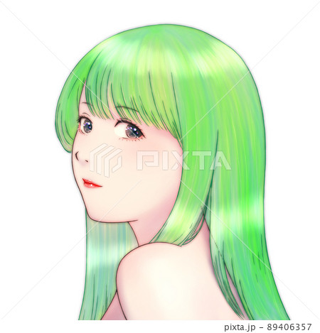 ネギガール】緑髪のイラスト 簡易フレーム付き 【公式通販】