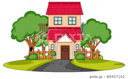 Doodle house cartoon design 89407102