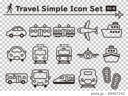 旅行のシンプルでかわいいアイコンセット 02-B 旅行のシンプルでかわいいアイコンセット 02-B 89407242
