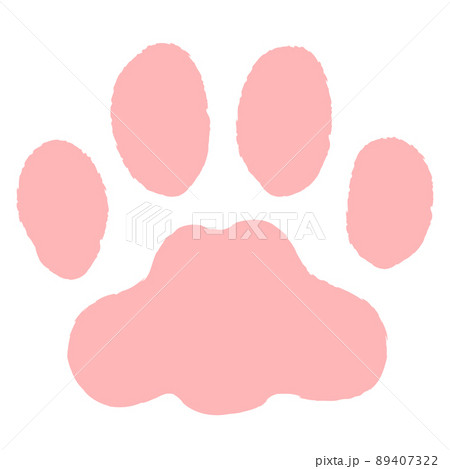 手描き風-猫の肉球(ピンク) 89407322