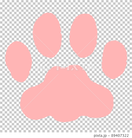 手描き風-猫の肉球(ピンク) 89407322