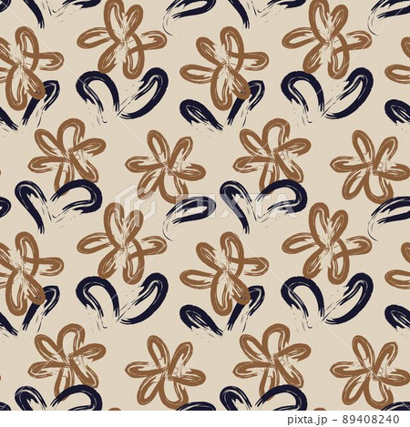 Brown Floral Brush strokes Seamless Pattern Background Brown Floral Brush strokes Seamless Pattern Background 89408240