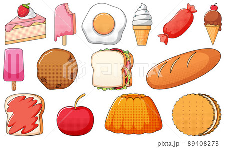 Set of vintage style cartoon on white background Set of vintage style cartoon on white background 89408273