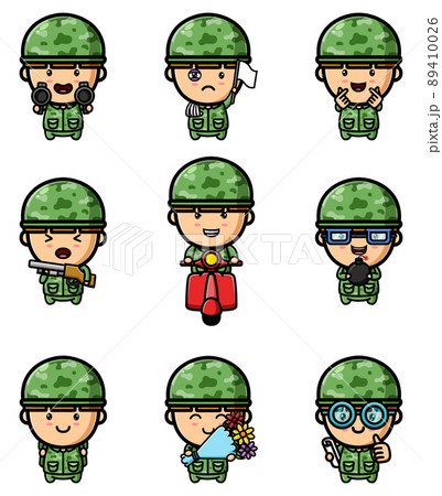 The soldier man in war area mascot bundle set  89410026