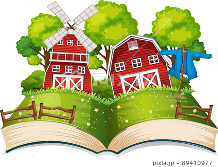 Book with scene of farmland 89410977