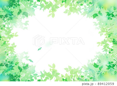 シャボン玉と新緑　水彩 89412059