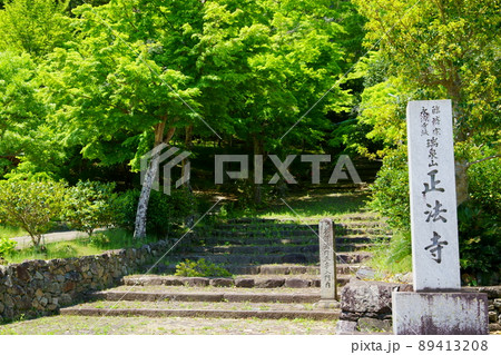 春の和束正法寺の参道 89413208