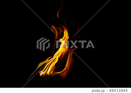 Fire flames on a black background 89413894