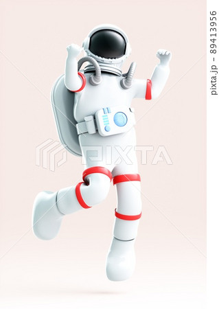 3D rendering of a cartoon astronaut 89413956