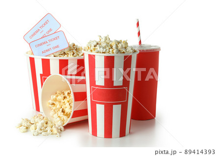 Concept of cinema food isolated on white background Concept of cinema food isolated on white background 89414393