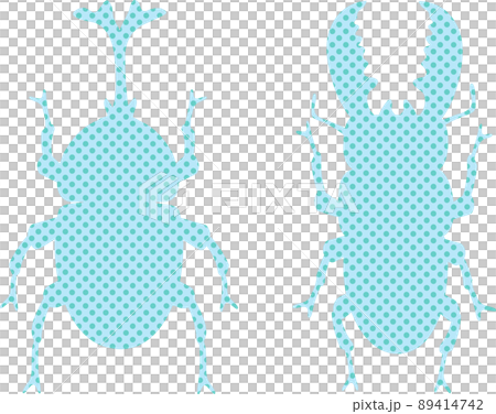 Summer beetle stag beetle insect fancy silhouette fashionable cute illustration material set Summer beetle stag beetle insect fancy silhouette fashionable cute illustration material set 89414742