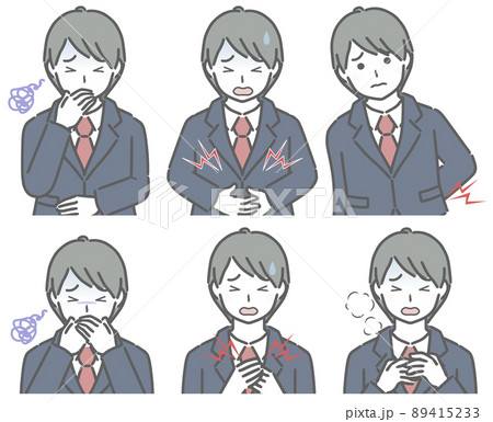 体調が悪いスーツの若い男性 89415233