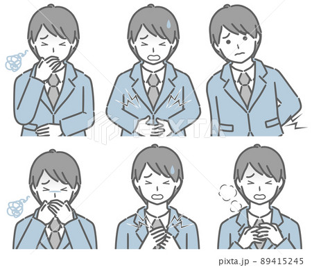 体調が悪いスーツの若い男性 89415245