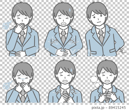 体調が悪いスーツの若い男性 89415245