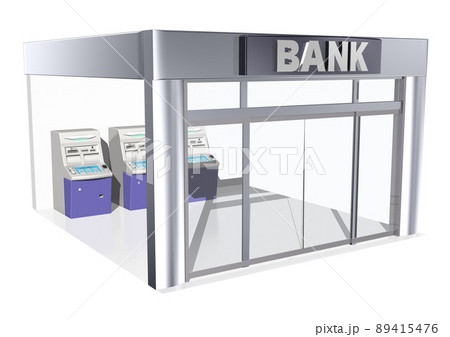 銀行や、その他の金融機関の最新ATM(3DCGイメージ) 89415476