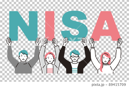 人物 NISAの文字を持つ男女 89415709
