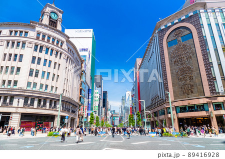 東京 銀座 四丁目交差点の風景 東京 銀座 四丁目交差点の風景 89416928