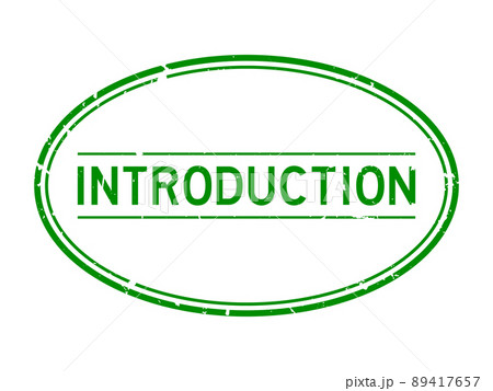 Grunge green introduction word oval rubber seal stamp on white background 89417657