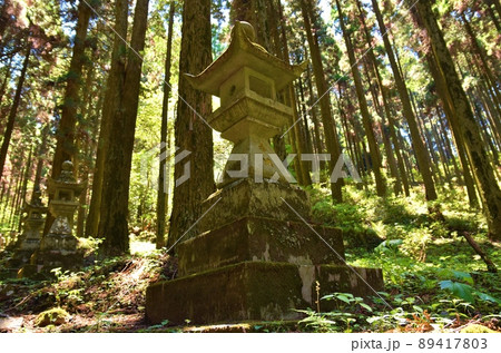 春の上色見熊野座神社の灯篭 熊本 春の上色見熊野座神社の灯篭 熊本 89417803