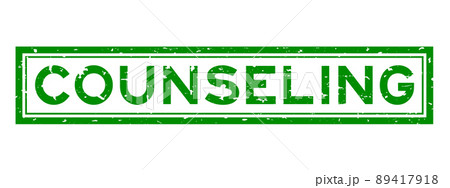 Grunge green counseling word square rubber seal stamp on white background 89417918