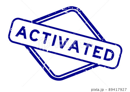 Grunge blue activated word rubber seal stamp on white background 89417927
