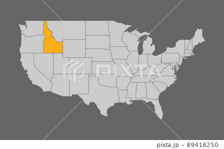 Map of the United States with Idaho highlight Map of the United States with Idaho highlight 89418250