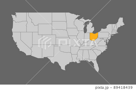 Map of the United States with Ohio highlight 89418439