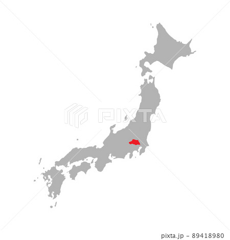 Saitama prefecture highlighted on the map of Japan Saitama prefecture highlighted on the map of Japan 89418980