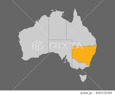 New South Wales highlight map on gray background 89419280