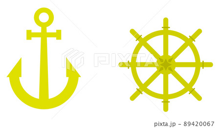 船舶用の錨と舵のイラスト 89420067