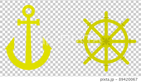船舶用の錨と舵のイラスト 89420067