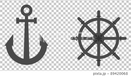 船舶用の錨と舵のイラスト 89420068