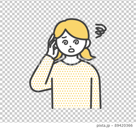 立ち眩みする女の子のイラスト素材 89420366