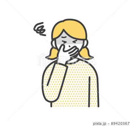 吐き気を催している女の子のイラスト素材 89420367