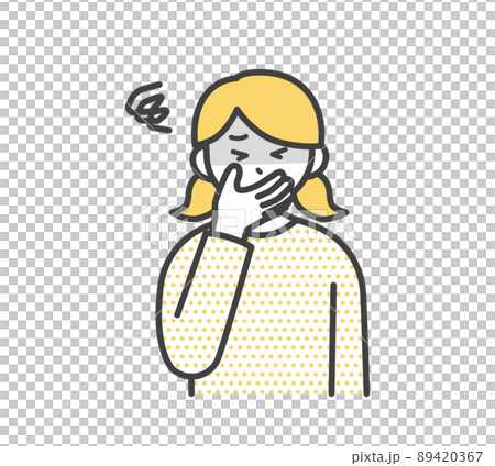 Illustration material of a girl who is nauseating 89420367