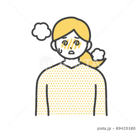 高熱を出す女性のイラスト素材 89420380