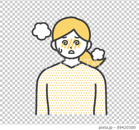 高熱を出す女性のイラスト素材 89420380