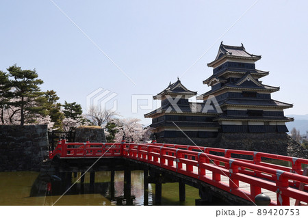 国宝松本城　お堀　長野県 89420753