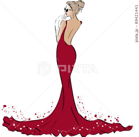 マーメイドドレスを着た女性 89421441