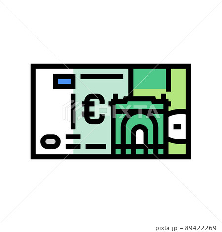 euro eur color icon vector illustration 89422269