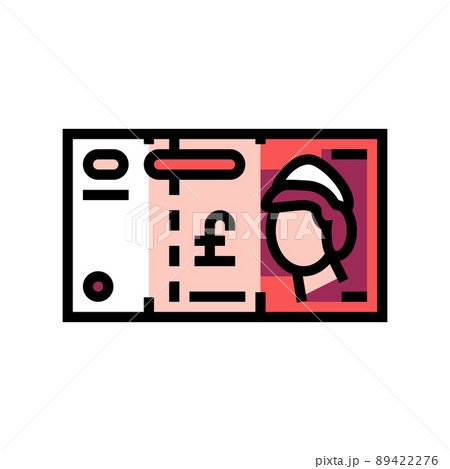 pound sterling gbp color icon vector illustration 89422276