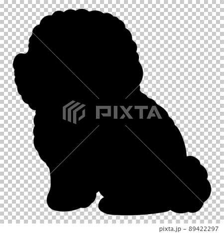 お座りするビション・フリーゼの子犬のシルエット　横向き 89422297