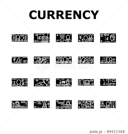 Currency International Finance Icons Set Vector 89422368