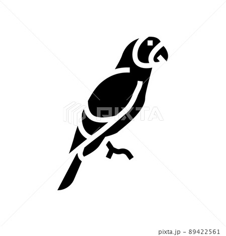 parrot tropical bird glyph icon vector illustration 89422561