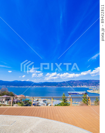 中央道諏訪湖SAから眺める諏訪湖 中央道諏訪湖SAから眺める諏訪湖 89422811