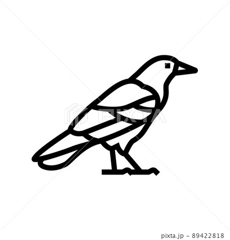 crow bird line icon vector illustration 89422818