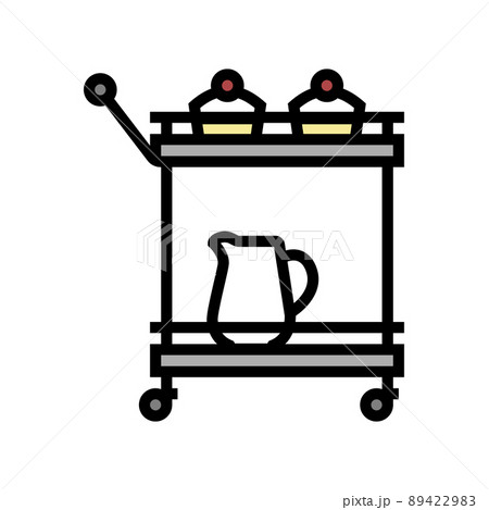 trolley bar cart color icon vector illustration 89422983