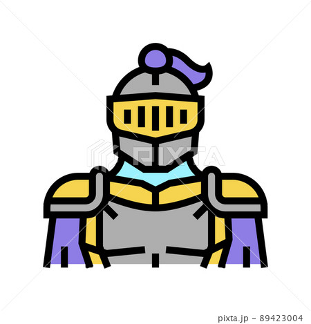 knight fairy tale color icon vector illustration 89423004