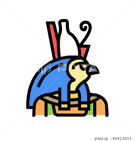 horus egypt god color icon vector illustration 89423055